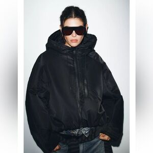 ZARA WATER REPELLENT WINDPROOF HOODED PUFFER JACKET